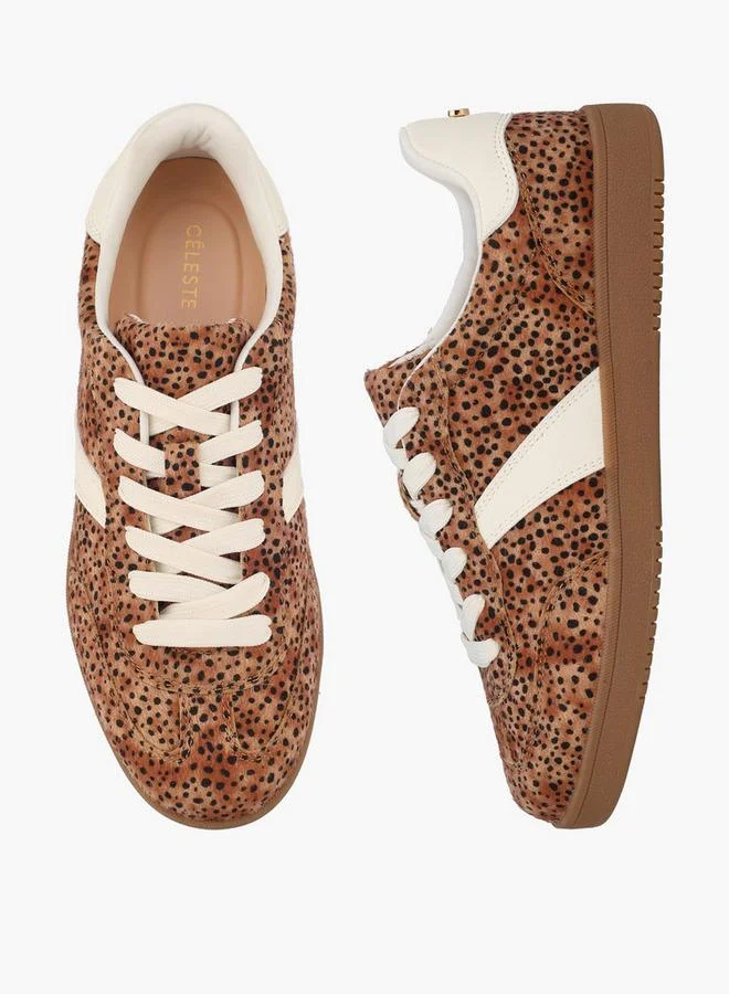 Women Animal Print Lace-Up Sneakers