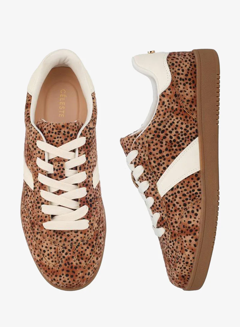 Women Animal Print Lace-Up Sneakers