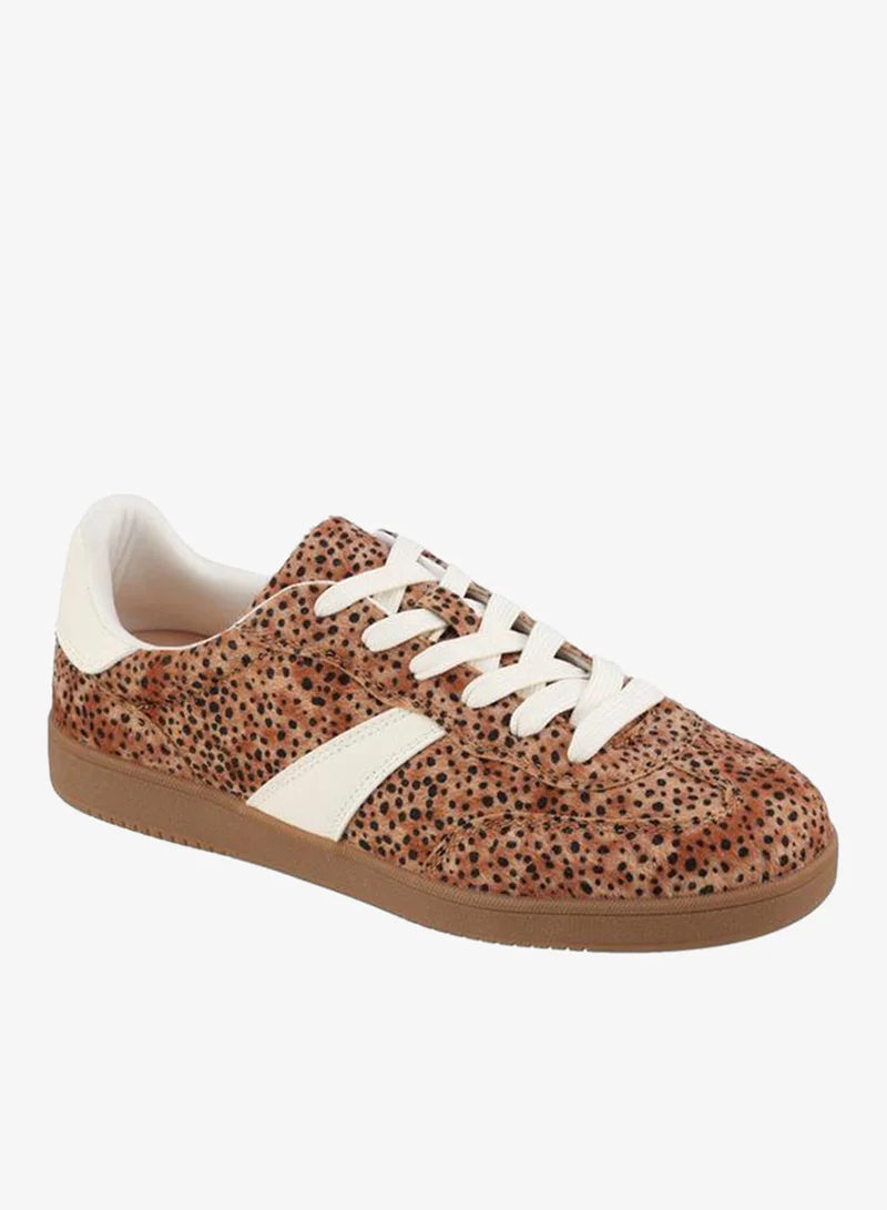 Celeste Women Animal Print Lace-Up Sneakers