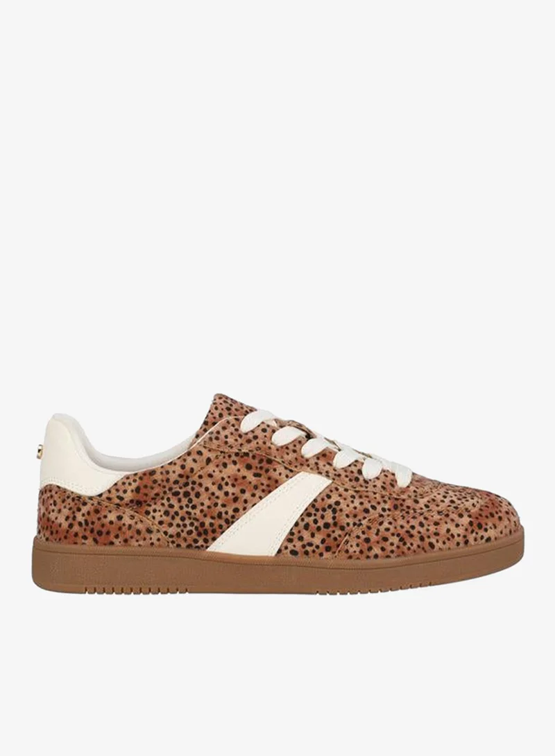 Celeste Women Animal Print Lace-Up Sneakers