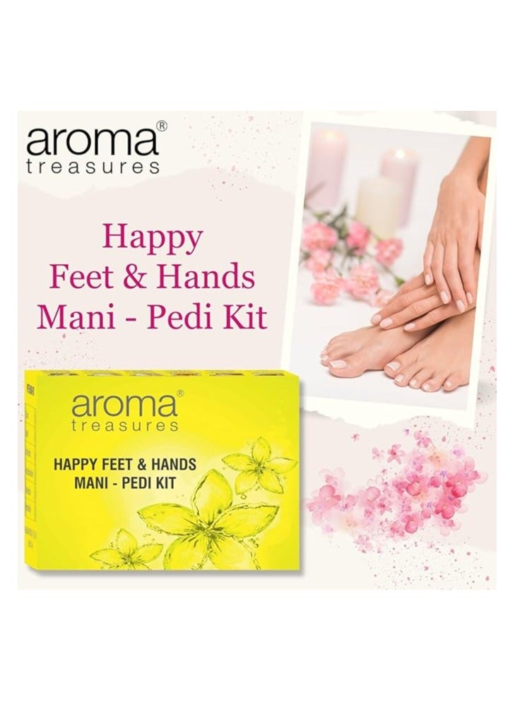 Aroma Treasures Happy Feet and Hands Manicure pedicure kit contains Cuticle cream, Footh wash, Lavender salt, Scrub, Foot mask - Image 3
