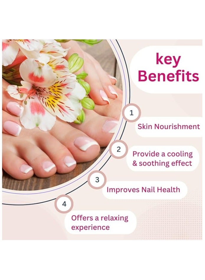 Aroma Treasures Happy Feet and Hands Manicure pedicure kit contains Cuticle cream, Footh wash, Lavender salt, Scrub, Foot mask - Image 4