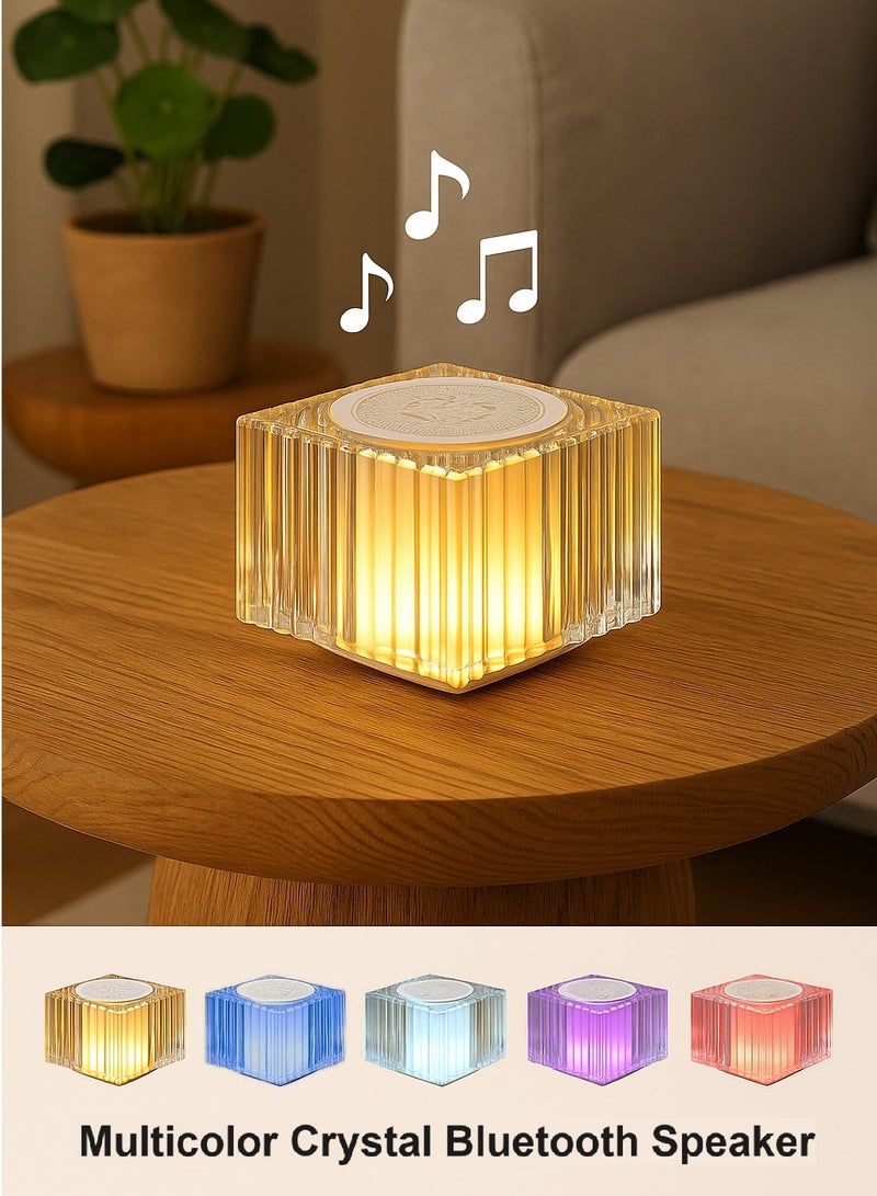 Romantic Crystal Bluetooth Speaker Night Light – 360° Surround Sound, Colorful Ambient Lamp, Portable Gift（Square）  - Image 1