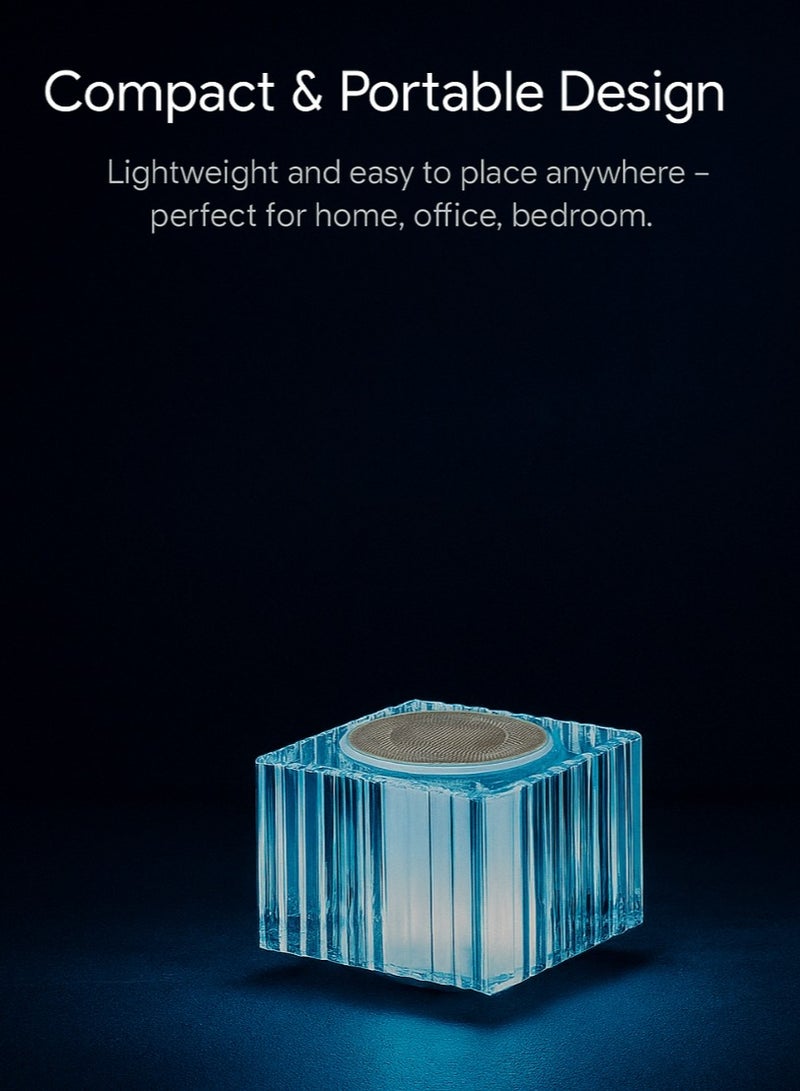 Romantic Crystal Bluetooth Speaker Night Light – 360° Surround Sound, Colorful Ambient Lamp, Portable Gift（Square）  - Image 4