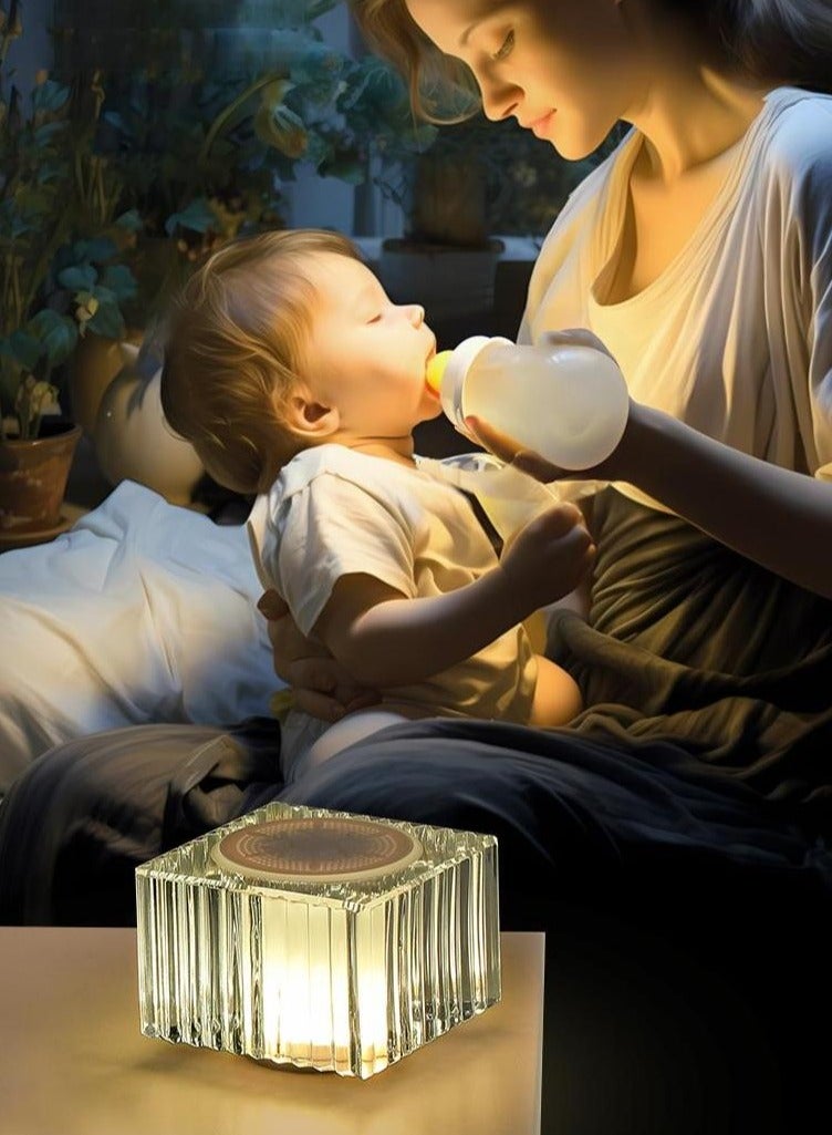 Romantic Crystal Bluetooth Speaker Night Light – 360° Surround Sound, Colorful Ambient Lamp, Portable Gift（Square）  - Image 5