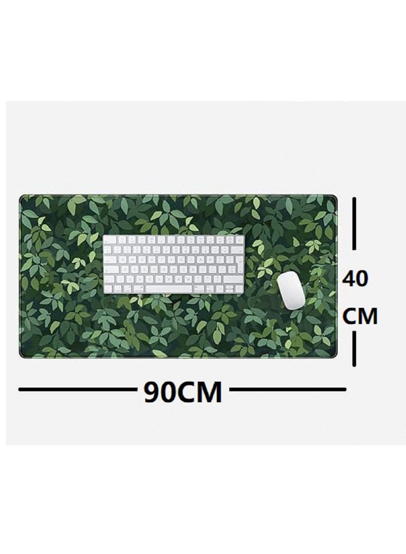 وسادة ماوس كبيرة لطيفة على شكل قطة لسطح المكتب 900x400x3مم وسادة مكتب كاواي خضراء زينة مكتب وسادة ماوس كبيرة للألعاب قاعدة مطاطية غير قابلة للانزلاق وسادة ماوس أنمي لسطح المكتب لاب توب مكتب كمبيوتر - Image 2