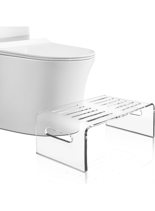 TPGP 7”H Acrylic Toilet Stool for Adults Clear Poop Step Stool for Kids Bathroom 2-in-1 Modern Non-Slip Small Toddler Bed Stripe Foot Stool for Children Bedroom Kitchen Shower Sink  - Image 1