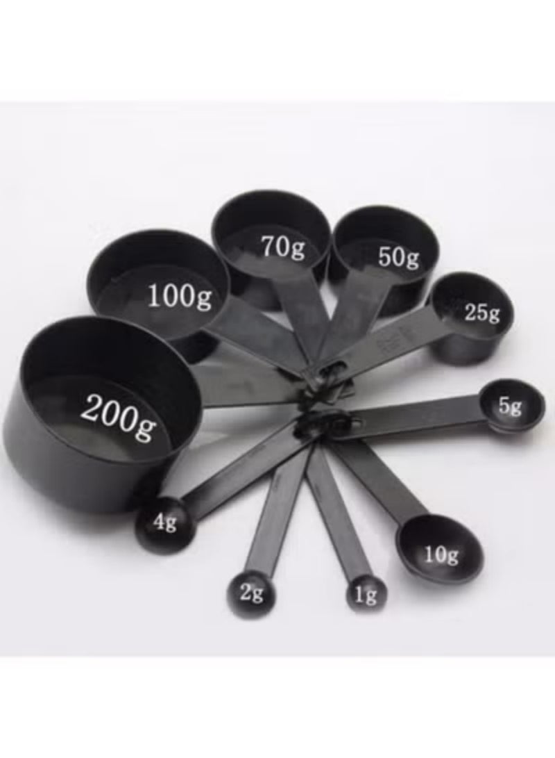 طقم ملاعق قياس سوداء للخبز - 10 قطع - Image 2