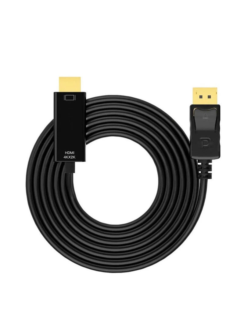 1.8 Metre Premium DisplayPort to HDMI Display Cable, 4K@60Hz, Full HD 1080p, Gold-Plated Plugs