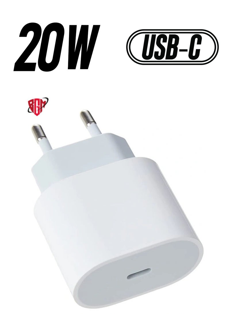 BGM Apple 20W USB-C Power Adapter 5cm - White - Image 1