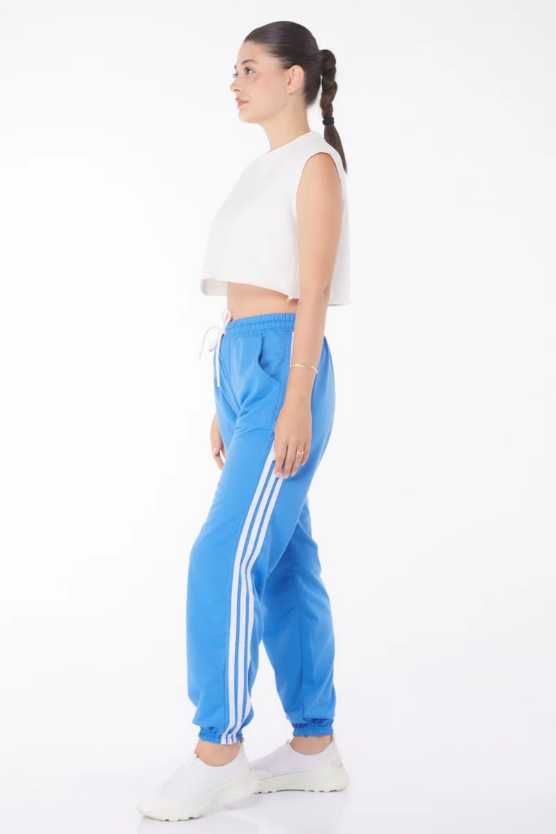 Tofisa Plain Mid Women's Blue Striped Sweatpants - 25953