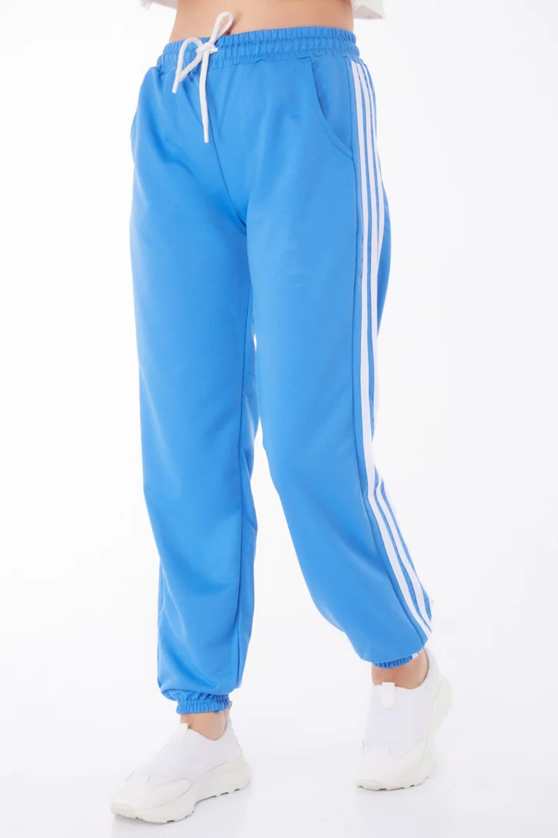 Tofisa Plain Mid Women's Blue Striped Sweatpants - 25953