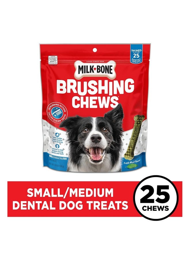 MILK-BONE Milk-Bone Brushing Chews Daily Dental Dog Treats, Fresh Mint Flavor, Small/Medium, 25 Count  - Image 2