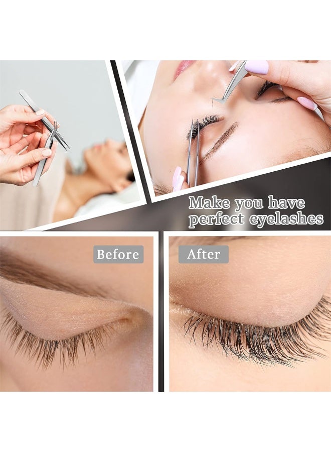 مجموعة ملاقط تمديد الرموش - 3 قطع، ملاقط فولاذية مقاومة للصدأ بدقة لتكثيف الرموش مع صندوق تخزين - أدوات احترافية لتمديد الرموش للنساء - Image 5