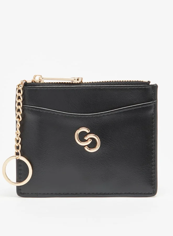 سيليست Women's Monogram Card Holder with Zip Closure