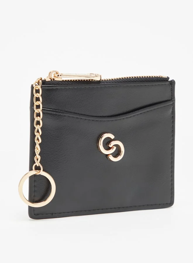 سيليست Women's Monogram Card Holder with Zip Closure
