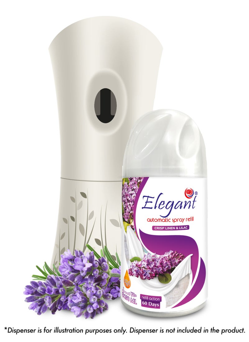 Elegant - Crisp Linen and Lilac Automatic Refill Spray Air Freshener 250ml - Image 1
