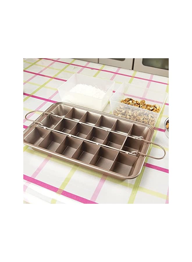 SYOSI Cake Pan, Non-Stick Brownie Pan With Dividers, 18 Pre-slice Baking Tray, Slice Solutions Cake Bakeware, Square Baking Pan with Built-in Slicer, Carbon Steel Bakeware for Oven Baking, 12*8*2 In - Image 3