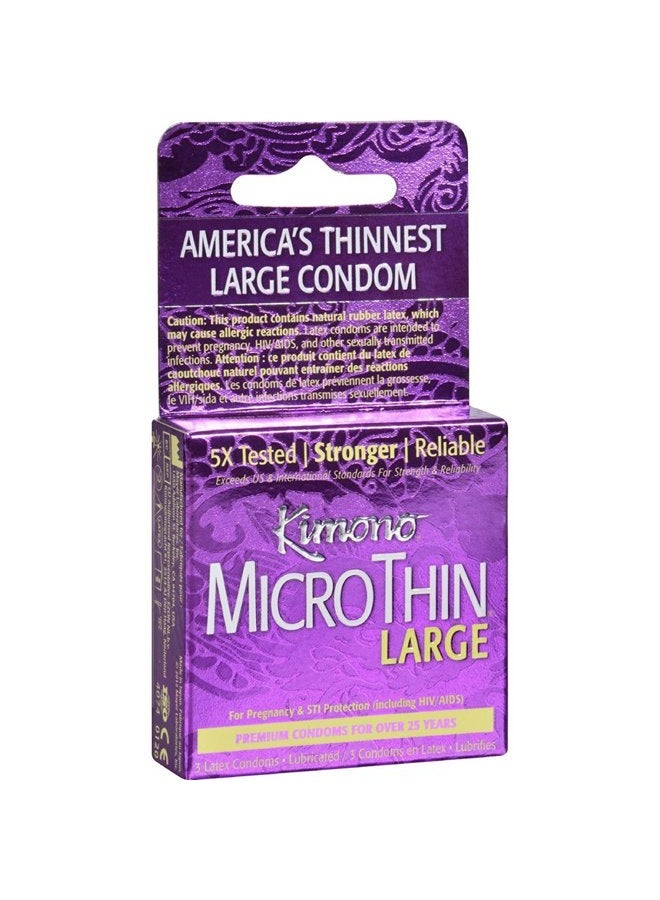kimono Mayer Laboratories Kimono Condom MicroThin Large - 3 Condoms - Image 2