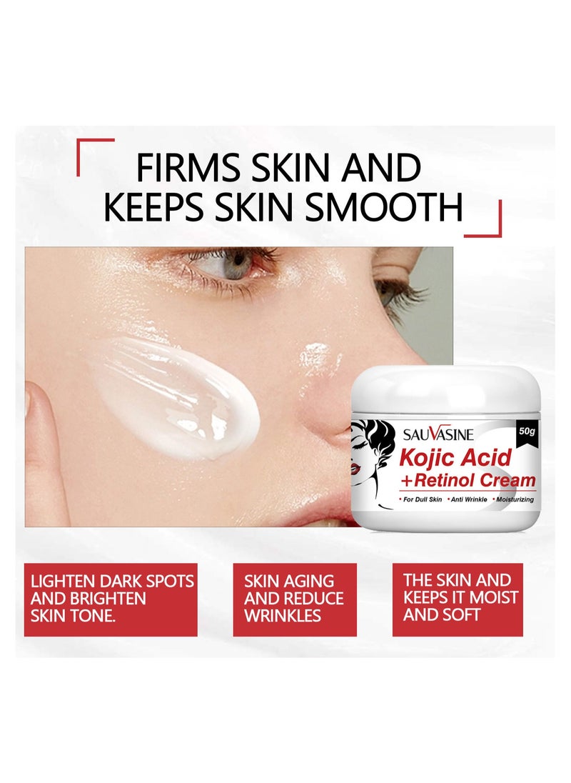 SAUVASINE - Kojic Acid Facial Cream Skin Care Moisturizing Brightening Skin Dark Spot Cream - Image 1