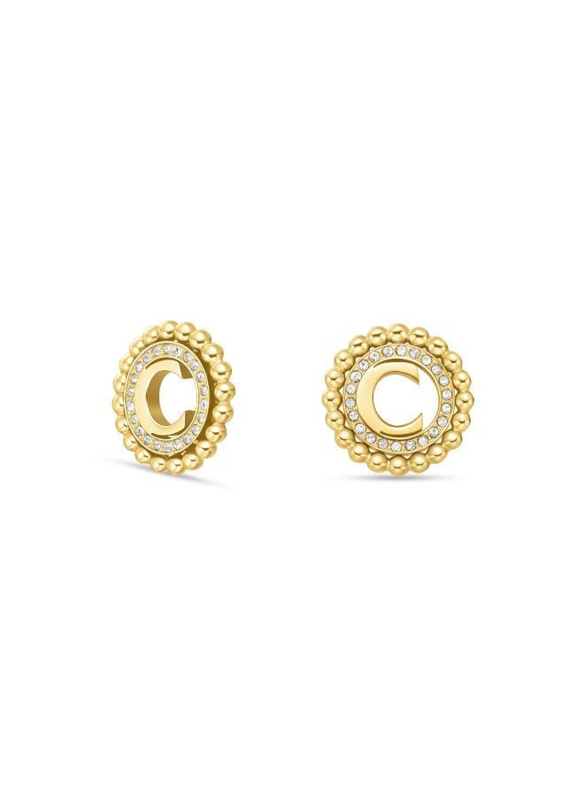 CERRUTI 1881 Bianca  C Logo Motif Earring - Image 1