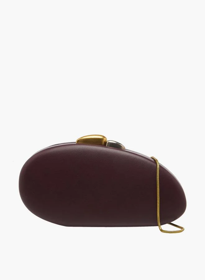 سيليست Solid Clutch With Detachable Chain Strap