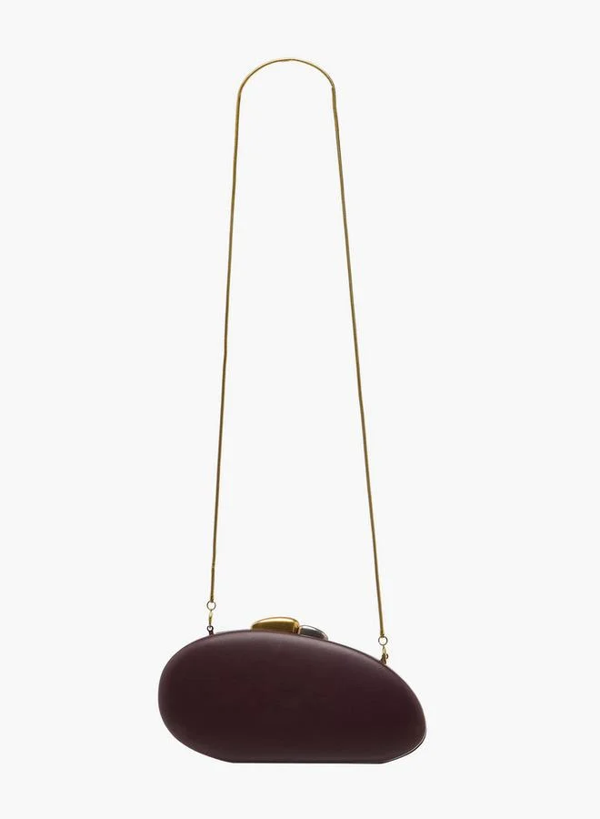 سيليست Solid Clutch With Detachable Chain Strap