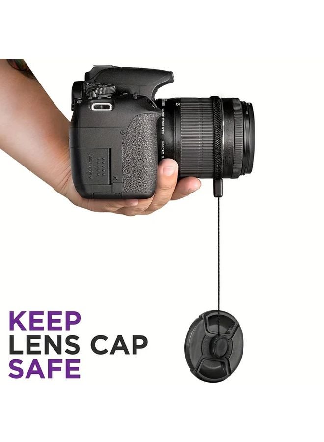 5 قطع عالمية لغطاء عدسة كاميرا DSLR حبل مضاد للضياع لنيون وسوني - Image 4