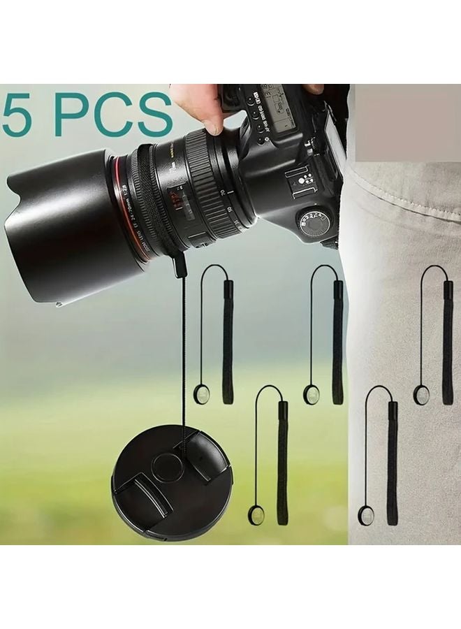 5 قطع عالمية لغطاء عدسة كاميرا DSLR حبل مضاد للضياع لنيون وسوني - Image 3