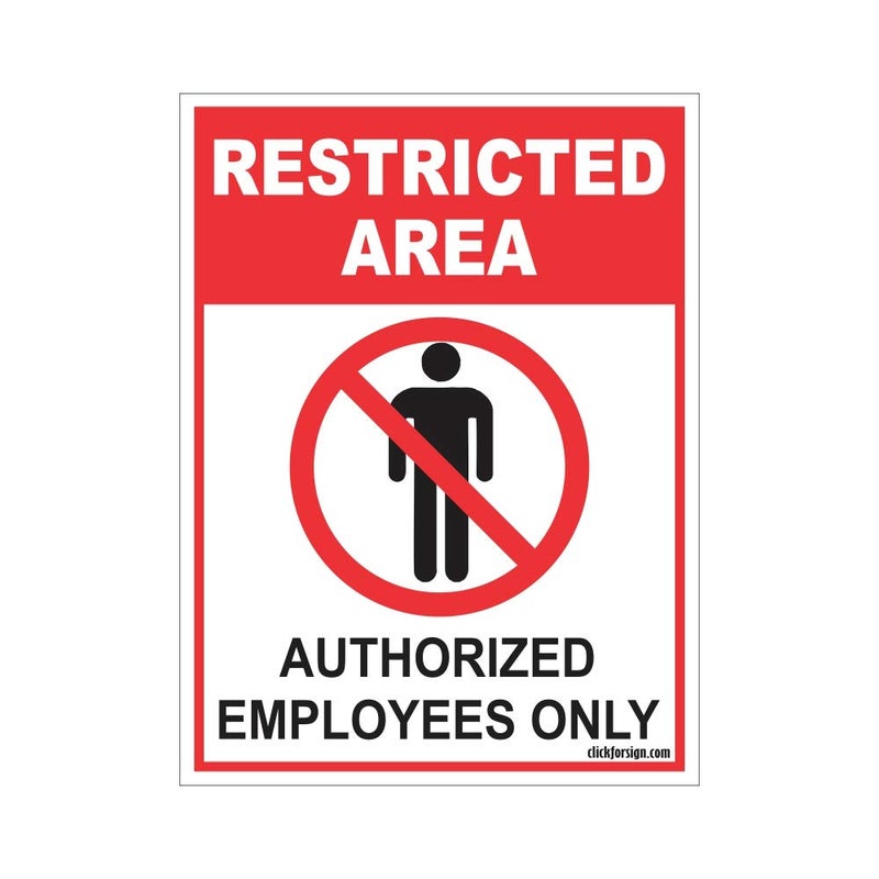 Clickforsign Restricted Area Authorized Employee Only Sign Board for walls and doors (Pack of 3) - Image 1