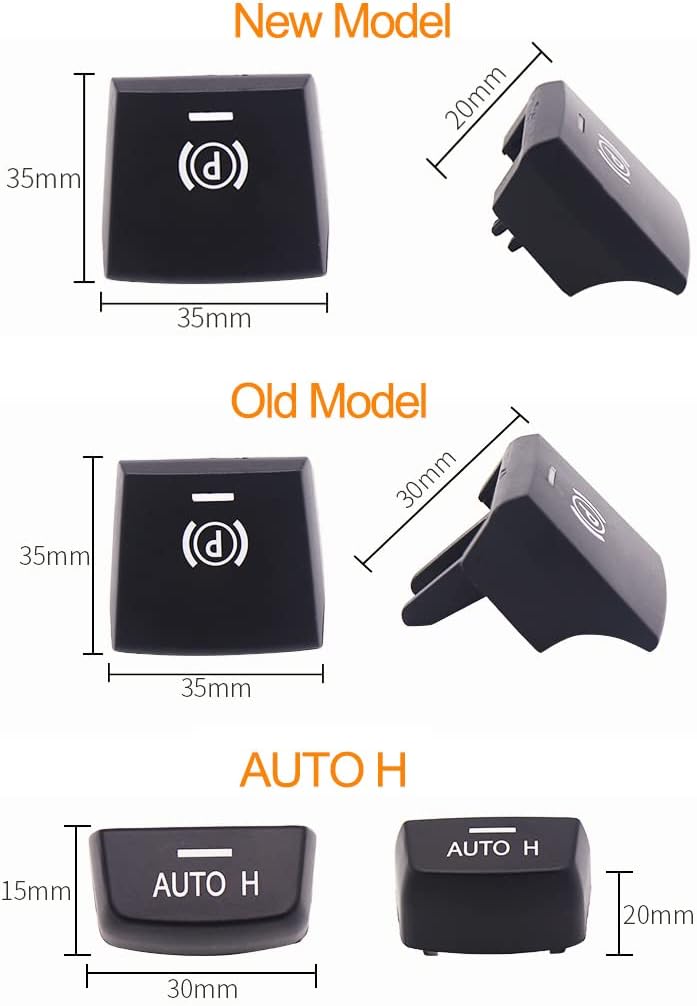 Goodithy Black Electronic Handbrake Parking Switch Hand Brake P Button Cover Auto H Button Replacement Compatible with BMW 5 7 X3 X4 X5 X6 F Series F01 F02 F10 F12 F15 F16 F25 F26 - Image 3