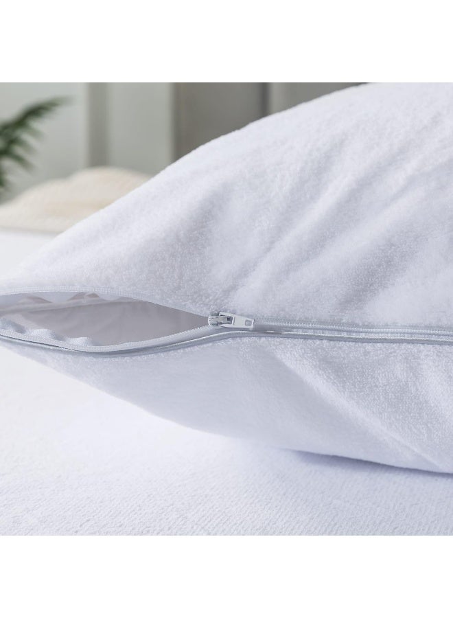 Dibaj Waterproof Pillow Covers Set of 2 – Soft Breathable Fabric with Zippered Enclosure for Complete Protection - Image 3