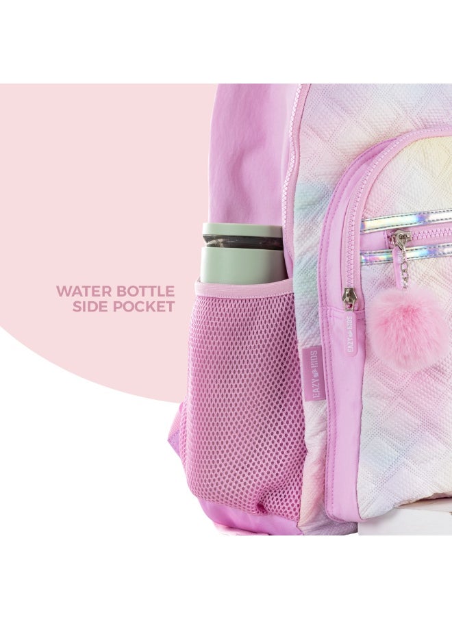 Eazy Kids Eazy Kids 17" Set of 3 Backpack w/ Lunch Bag and Pencil Case - Sugar Pop Pink  - Image 5
