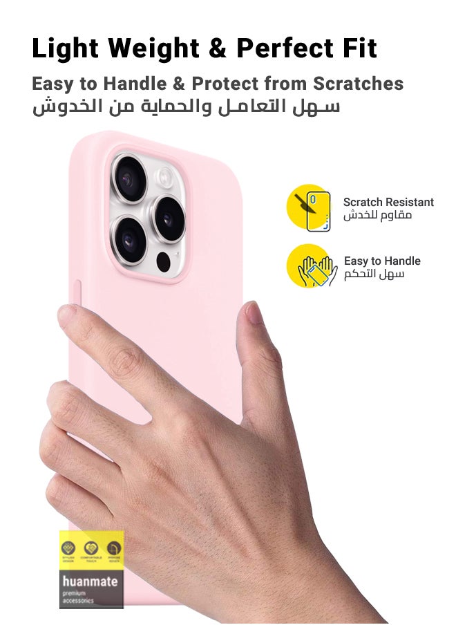 huanmate - Stylish Silicone Case Cover For Apple iPhone 15 Pro Max Pink - Image 1