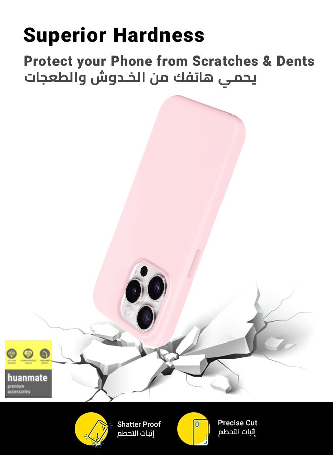 huanmate - Stylish Silicone Case Cover For Apple iPhone 15 Pro Max Pink - Image 1
