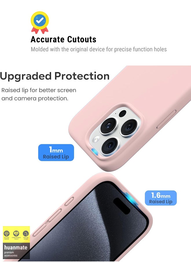huanmate - Stylish Silicone Case Cover For Apple iPhone 15 Pro Max Pink - Image 1