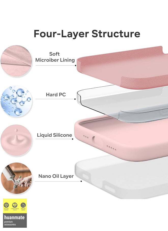 huanmate - Stylish Silicone Case Cover For Apple iPhone 15 Pro Max Pink - Image 1