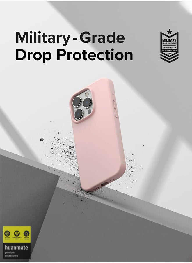 huanmate - Stylish Silicone Case Cover For Apple iPhone 15 Pro Max Pink - Image 1