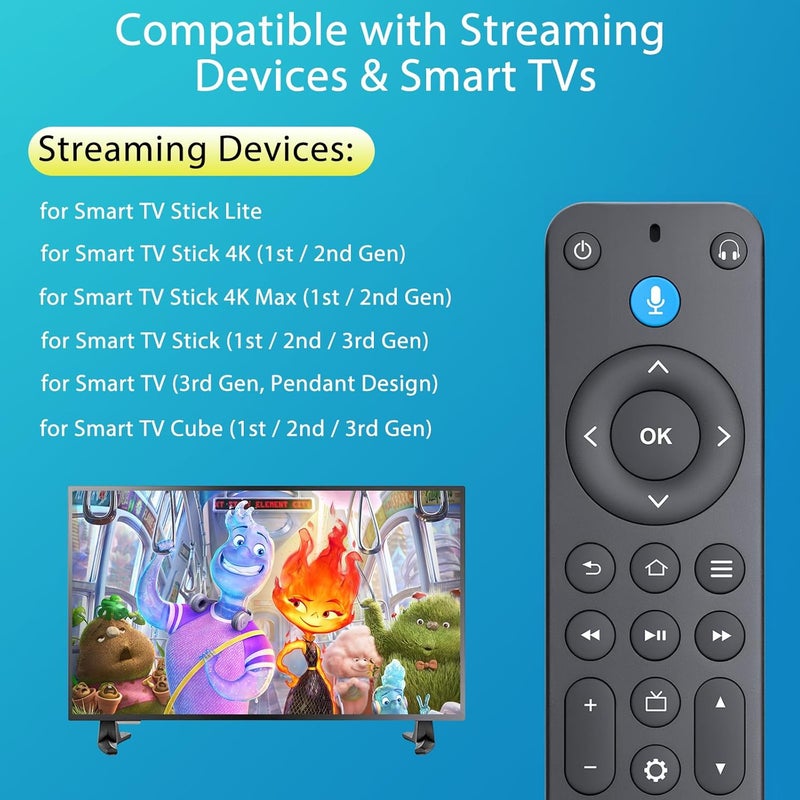 وحدة تحكم صوتية بديلة لأجهزة Fire-Stick/TV Cube ولأجهزة التلفزيونات الذكية من ماركات Insignia/Toshiba/Pioneer/AMZ - Image 1