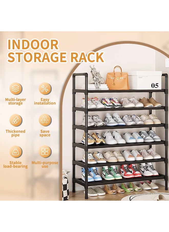 Generic Entryway Shoe Rack, 6-Tier Shoe Organizer with Thickened Metal Tubes, Suitable for Slippers, Boots and Sneakers  - Image 2