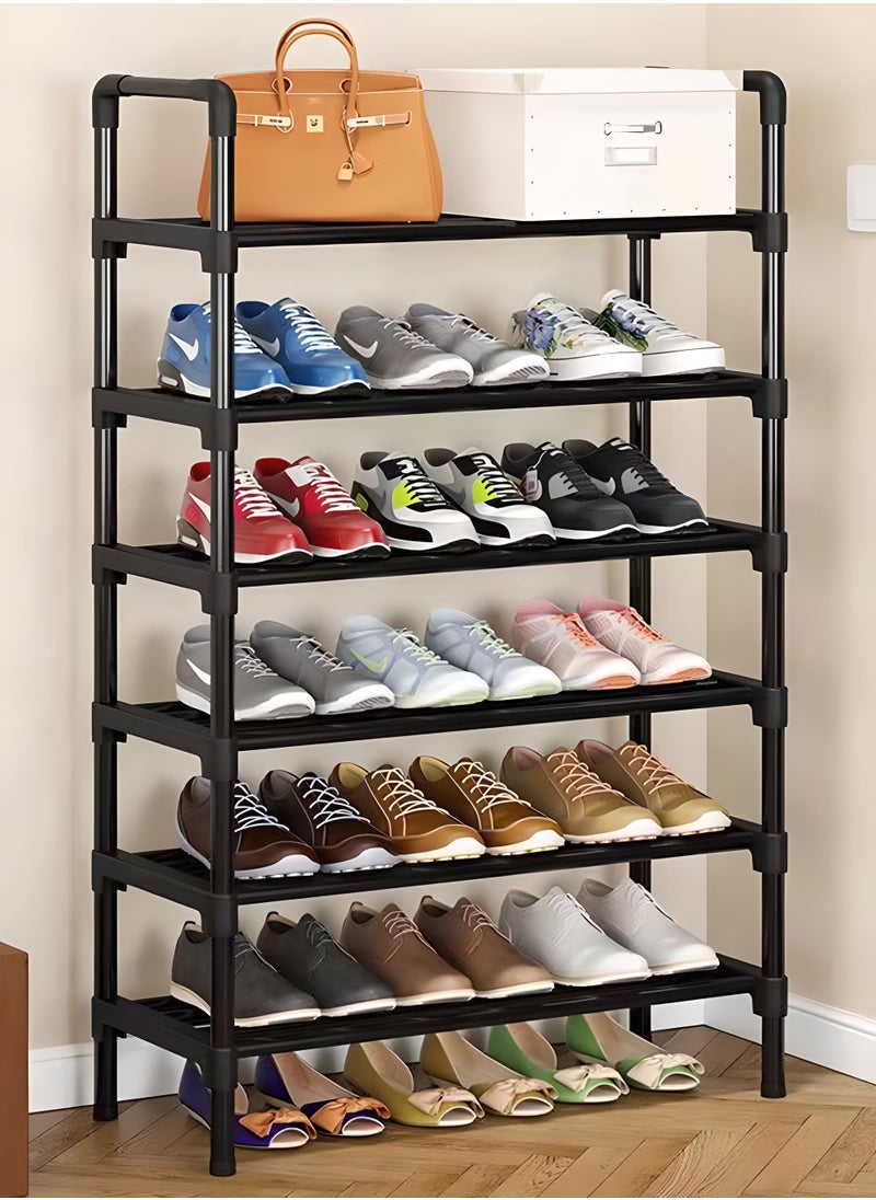 Generic Entryway Shoe Rack, 6-Tier Shoe Organizer with Thickened Metal Tubes, Suitable for Slippers, Boots and Sneakers  - Image 1