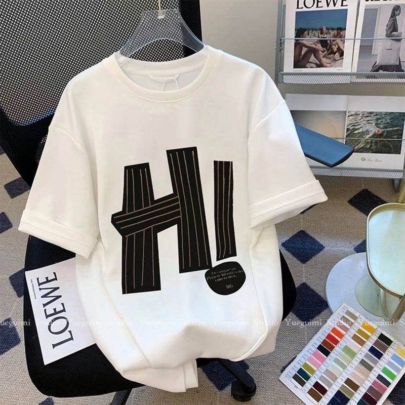 Wisdom tree embroidery heavyweight short-sleeved T-shirt men's summer new American pure cotton T-shirt casual loose versatile top - Image 1