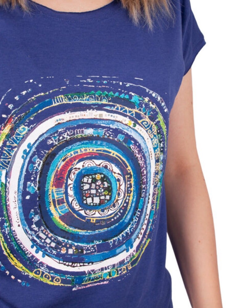 Ethnic Motif Nazar Women's T-Shirt, Cotton Material, Authentic T-Shirt, Size M - Image 3