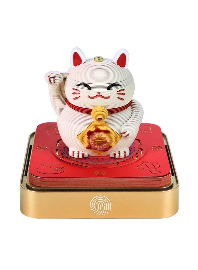 Lucky Cat Paper Sculpture Calendar Shop Opening Gift Cashier Desk Office Creative Cultural And Creative Decoration 3d Three-dimensional Sticky Notes