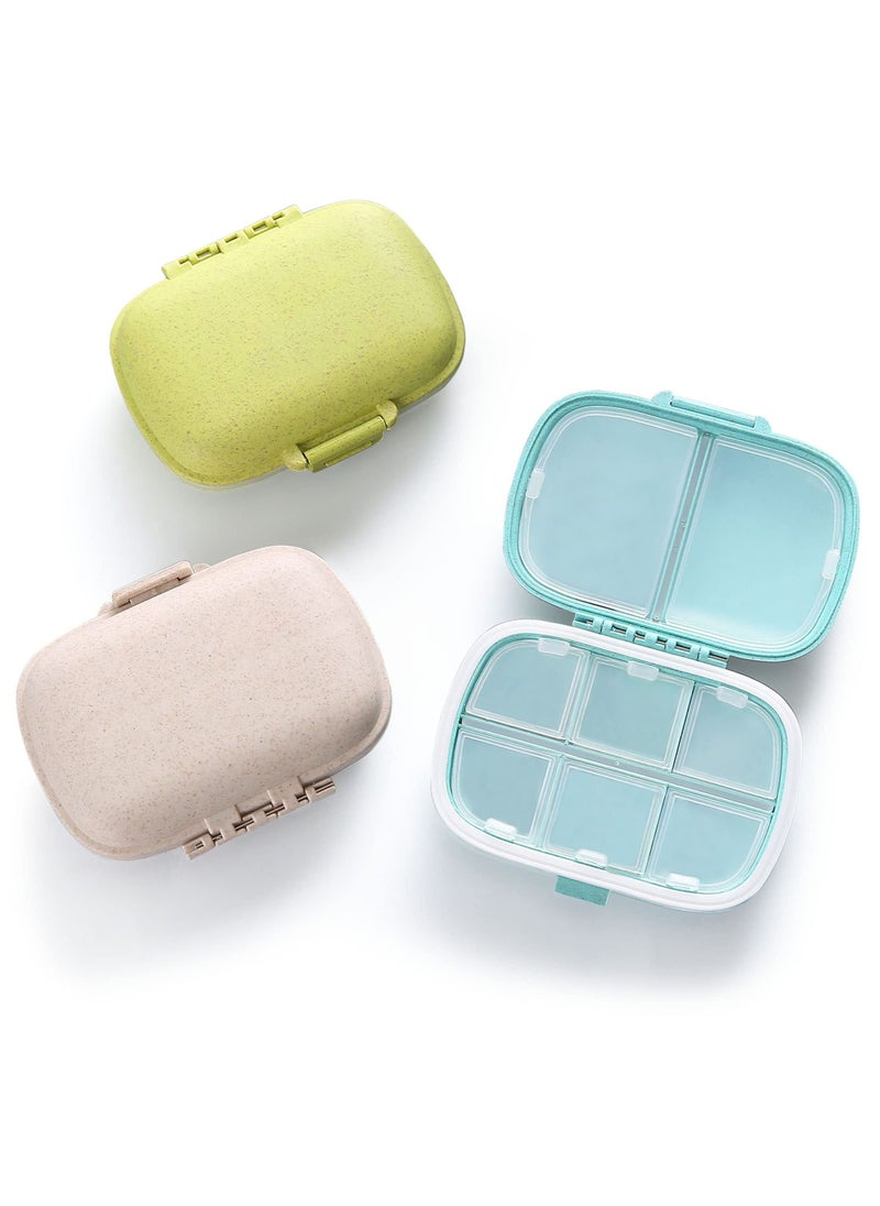 Generic 3 Pack 8 Compartment Moisture-Proof Pill Storage Box Portable Design Small Pill Box Suitable for Daily Travel Pocket Carrying Medication Vitamin Pill Placement Dispensing Sealed Container  - Image 1
