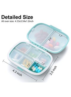 Generic 3 Pack 8 Compartment Moisture-Proof Pill Storage Box Portable Design Small Pill Box Suitable for Daily Travel Pocket Carrying Medication Vitamin Pill Placement Dispensing Sealed Container  - Image 2