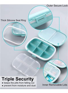 Generic 3 Pack 8 Compartment Moisture-Proof Pill Storage Box Portable Design Small Pill Box Suitable for Daily Travel Pocket Carrying Medication Vitamin Pill Placement Dispensing Sealed Container  - Image 3