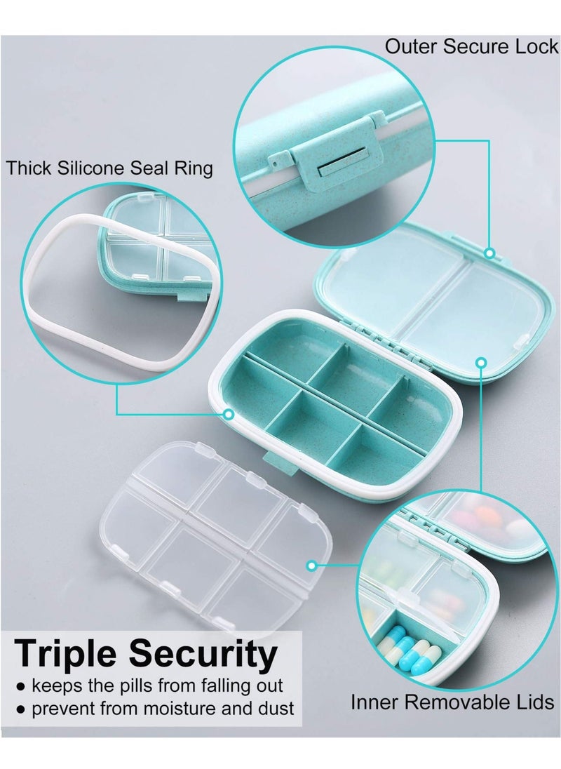 Generic 3 Pack 8 Compartment Moisture-Proof Pill Storage Box Portable Design Small Pill Box Suitable for Daily Travel Pocket Carrying Medication Vitamin Pill Placement Dispensing Sealed Container  - Image 3