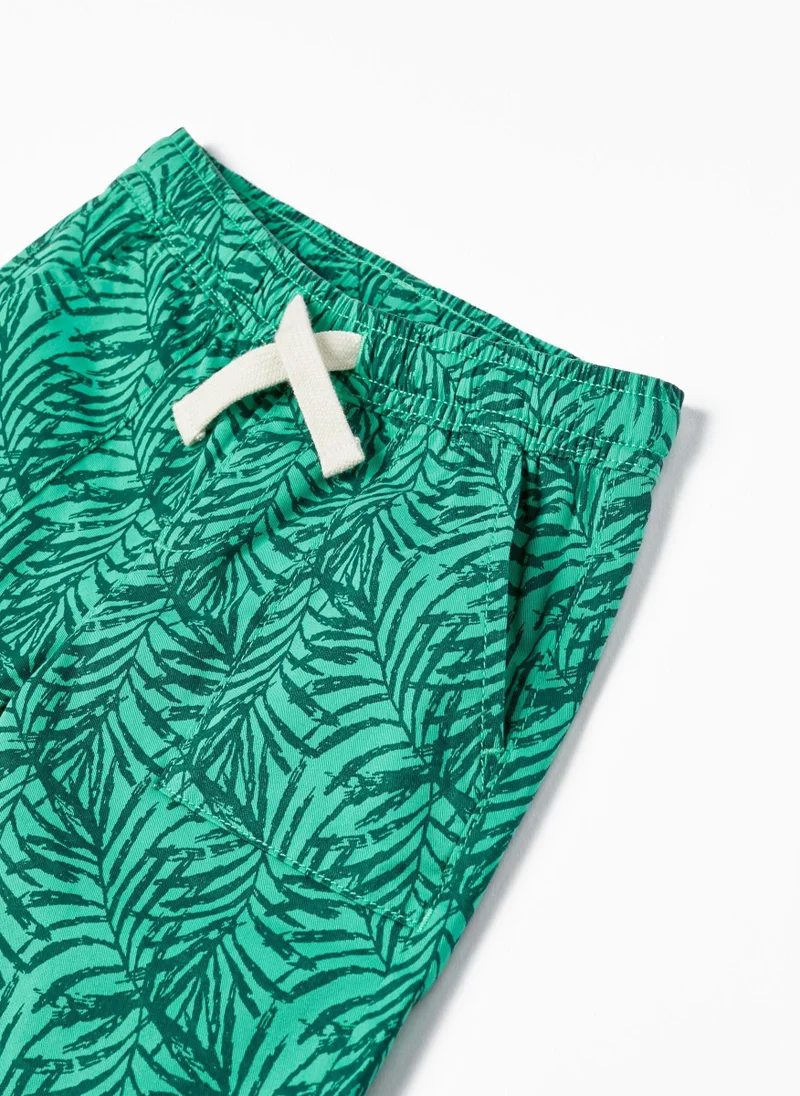 زيبي Twill Shirt with Tropical Pattern for Boys