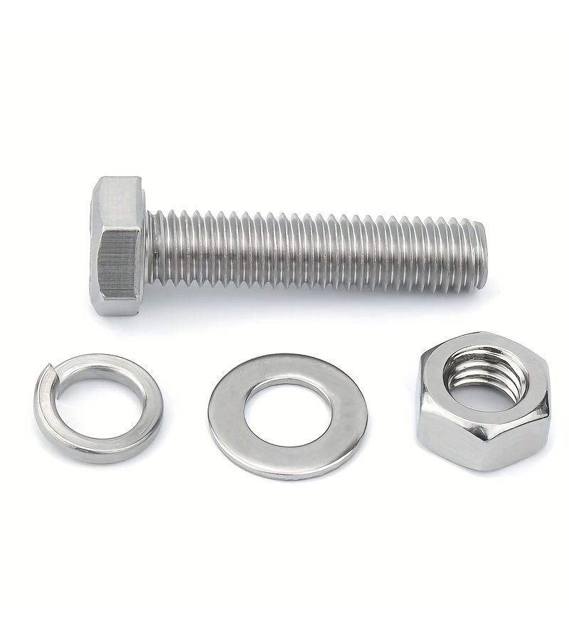 304 Stainless Steel Hex Bolts And Nuts Assortment Kit M4 M5 M6 M8 M10 5 X 25 10 Pieces Screws - Image 3